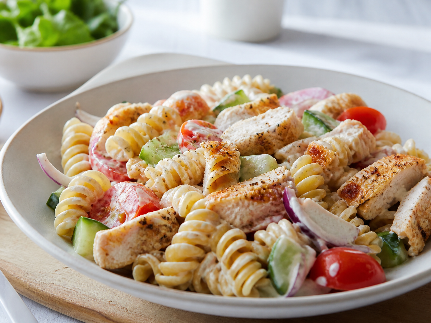 Pastasalat med kylling