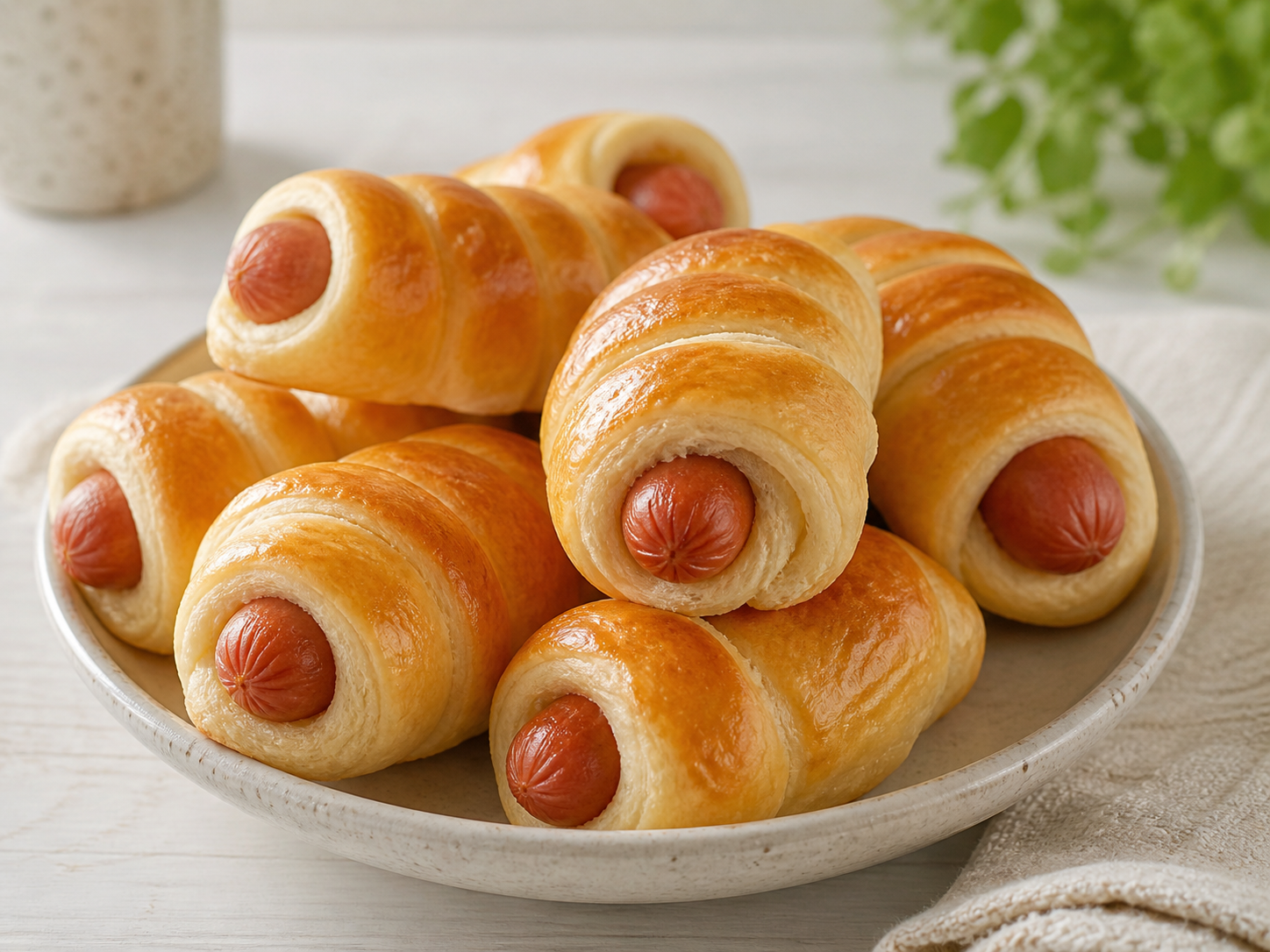 Pølsehorn med blød dej